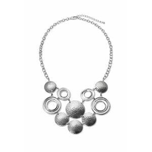 New Directions Silver Statement Necklace Geometric Circles NWT